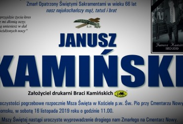 OSTATNIE POŻEGNANIE JANUSZA KAMIŃSKIEGO