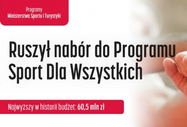 NOWE WAŻNE PROGRAMY RESORTU SPORTU